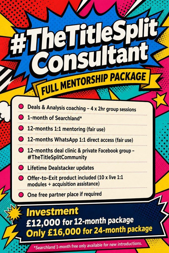 Full Mentorship Package poster listing everything included and the investment